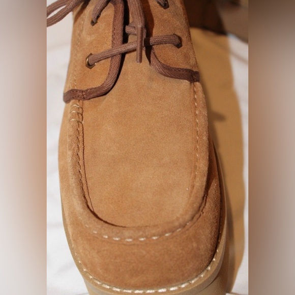 UGG Brown Suede Boat Shoes Loafers Platform - Picture 4 of 4